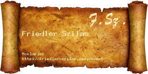 Friedler Szilas névjegykártya